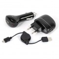 Usb Power Supplies - Chargeur Secteur + Chargeur De Voiture + CÂble Micro Usb